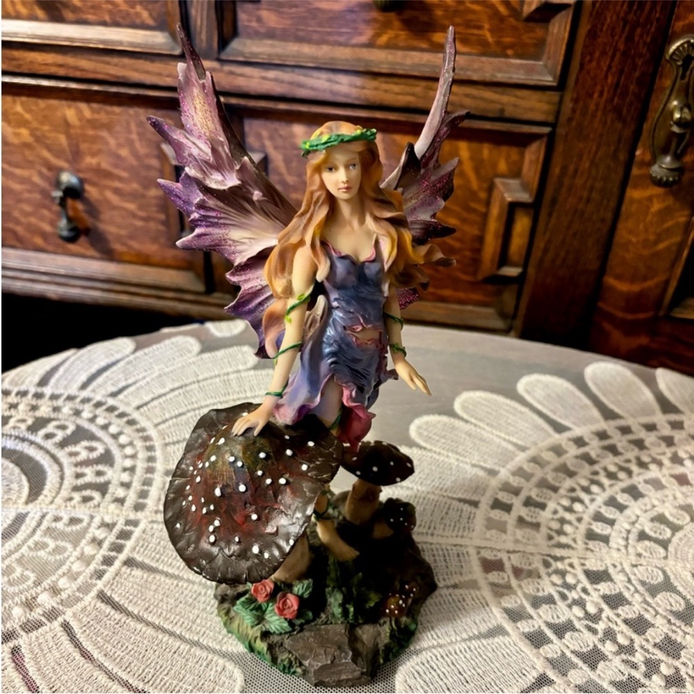 Collectible Fairy and Mushroom Figurine